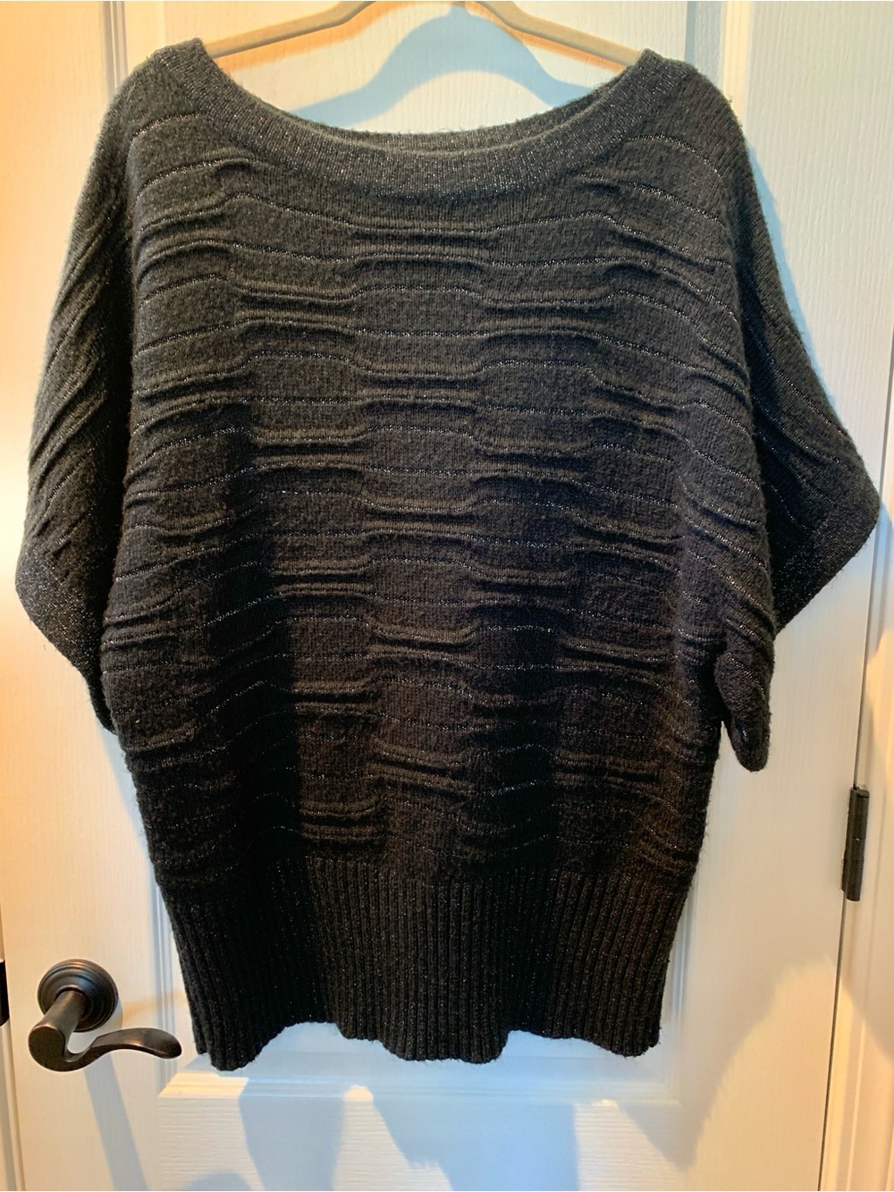 STYLE & CO Women’s Black Short Sleeve Boatneck Textured Knit Sweater 2X - Picture 3 of 13